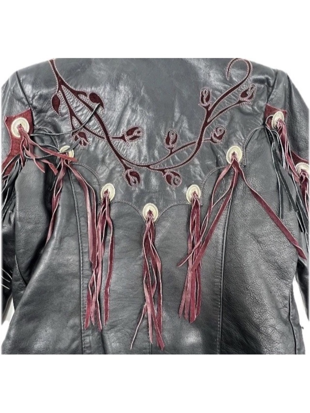 VTG 80’s Harley-Davidson Gypsy Leather Fringe Biker Jacket made in USA